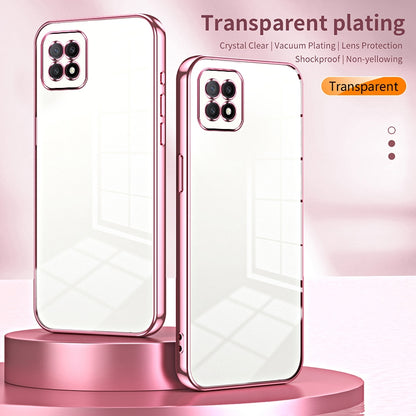OPPO A73 5G Transparent Fine Hole Phone Case - Crystal Clear Vacuum Plating, Anti-Fingerprint, Shock-Absorbing TPU Frame