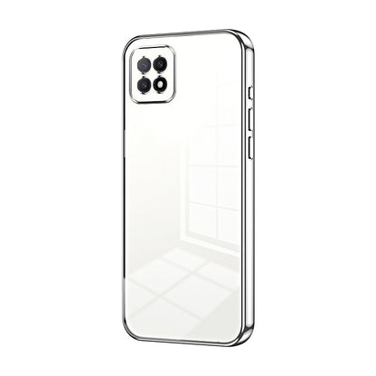 OPPO A73 5G Transparent Fine Hole Phone Case - Crystal Clear Vacuum Plating, Anti-Fingerprint, Shock-Absorbing TPU Frame