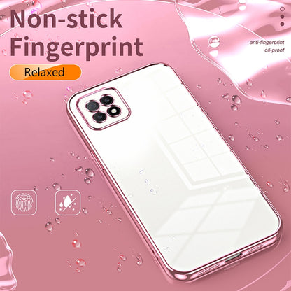OPPO A73 5G Transparent Fine Hole Phone Case - Crystal Clear Vacuum Plating, Anti-Fingerprint, Shock-Absorbing TPU Frame