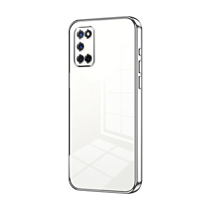 OPPO A92 Transparent Fine Hole Phone Case - Crystal Clear Vacuum Plating, Anti-Fingerprint, Shock-Absorbing TPU Frame