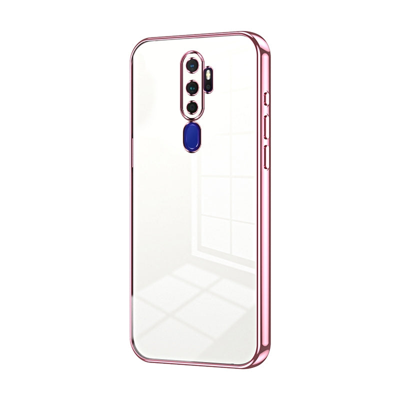 OPPO A9 2020 Transparent Fine Hole Phone Case - Crystal Clear Vacuum Plating, Anti-Fingerprint, Shock-Absorbing TPU Frame