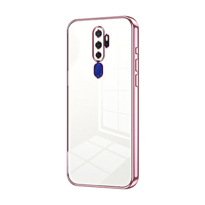 OPPO A9 2020 Transparent Fine Hole Phone Case - Crystal Clear Vacuum Plating, Anti-Fingerprint, Shock-Absorbing TPU Frame