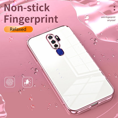 OPPO A9 2020 Transparent Fine Hole Phone Case - Crystal Clear Vacuum Plating, Anti-Fingerprint, Shock-Absorbing TPU Frame