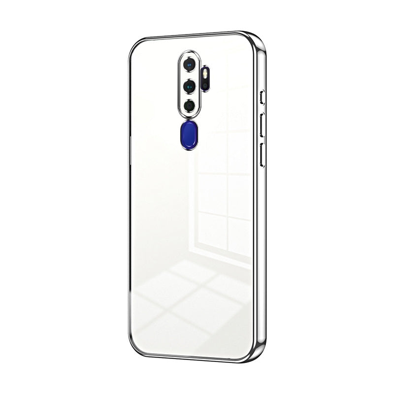OPPO A9 2020 Transparent Fine Hole Phone Case - Crystal Clear Vacuum Plating, Anti-Fingerprint, Shock-Absorbing TPU Frame