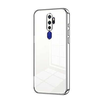 OPPO A9 2020 Transparent Fine Hole Phone Case - Crystal Clear Vacuum Plating, Anti-Fingerprint, Shock-Absorbing TPU Frame