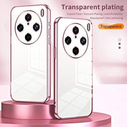 vivo X100 Pro Transparent Fine Hole Phone Case - Crystal Clear Vacuum Plating, Anti-Fingerprint, Shock-Absorbing TPU Frame