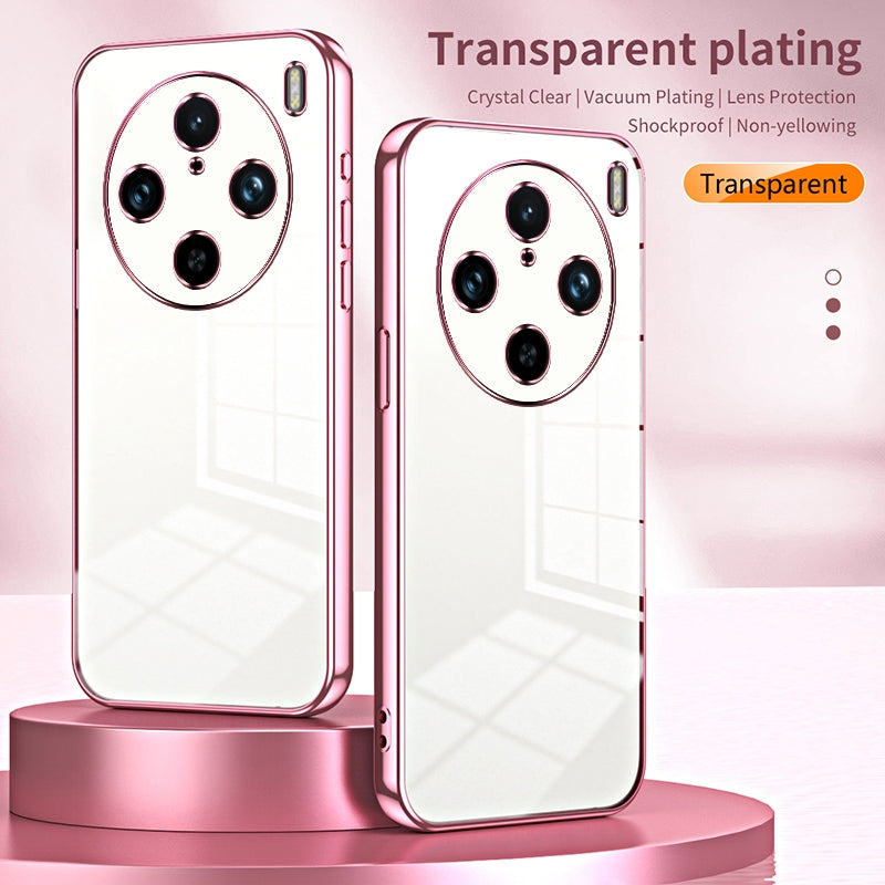 vivo X100 Pro Transparent Fine Hole Phone Case - Crystal Clear Vacuum Plating, Anti-Fingerprint, Shock-Absorbing TPU Frame