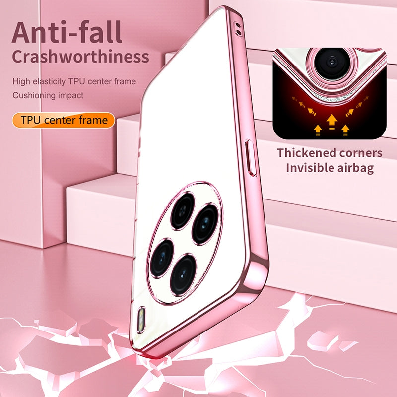 vivo X100 Transparent Fine Hole Phone Case - Crystal Clear Vacuum Plating, Anti-Fingerprint, Shock-Absorbing TPU Frame