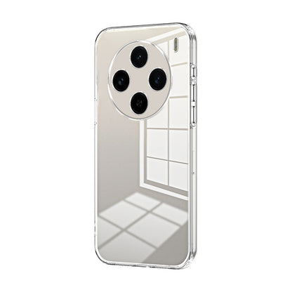 vivo X100 Transparent Fine Hole Phone Case - Crystal Clear Vacuum Plating, Anti-Fingerprint, Shock-Absorbing TPU Frame