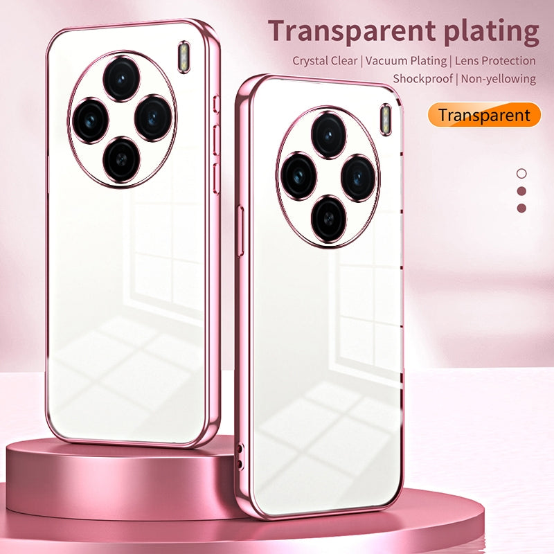 vivo X100 Transparent Fine Hole Phone Case - Crystal Clear Vacuum Plating, Anti-Fingerprint, Shock-Absorbing TPU Frame