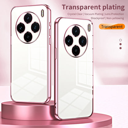 vivo X100 Transparent Fine Hole Phone Case - Crystal Clear Vacuum Plating, Anti-Fingerprint, Shock-Absorbing TPU Frame
