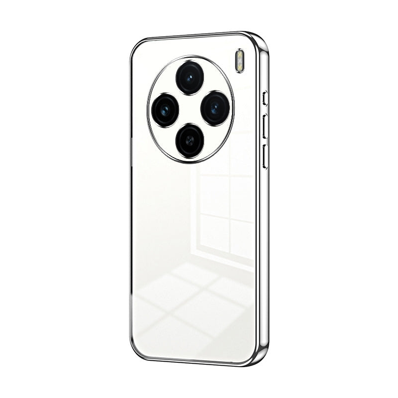 vivo X100 Transparent Fine Hole Phone Case - Crystal Clear Vacuum Plating, Anti-Fingerprint, Shock-Absorbing TPU Frame