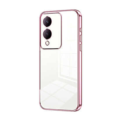 vivo Y17s Transparent Fine Hole Phone Case - Crystal Clear Vacuum Plating, Anti-Fingerprint, Shock-Absorbing TPU Frame
