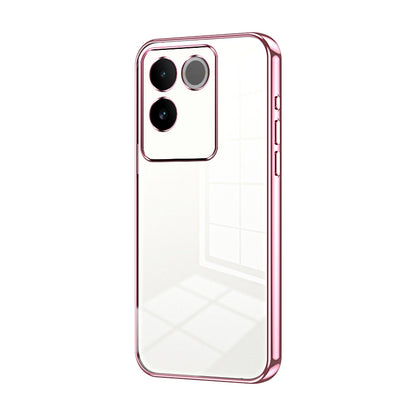 vivo S17e Transparent Fine Hole Phone Case - Crystal Clear Vacuum Plating, Anti-Fingerprint, Shock-Absorbing TPU Frame