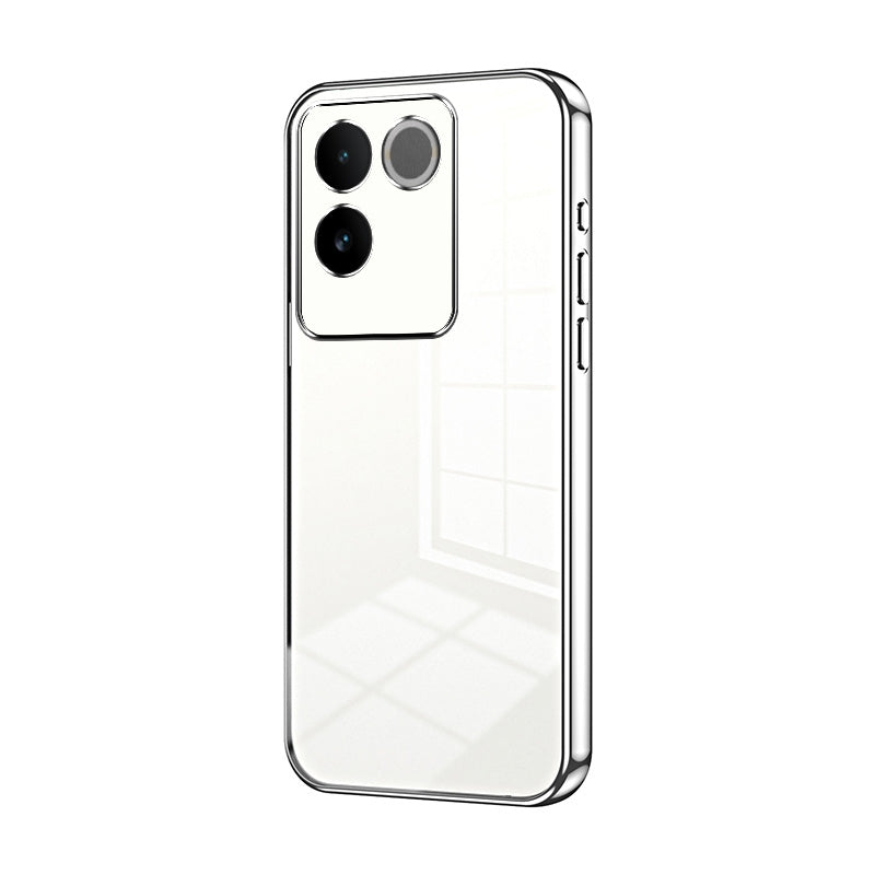 vivo S17e Transparent Fine Hole Phone Case - Crystal Clear Vacuum Plating, Anti-Fingerprint, Shock-Absorbing TPU Frame