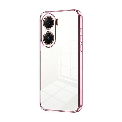 vivo V29e Transparent Fine Hole Phone Case - Crystal Clear Vacuum Plating, Anti-Fingerprint, Shock-Absorbing TPU Frame