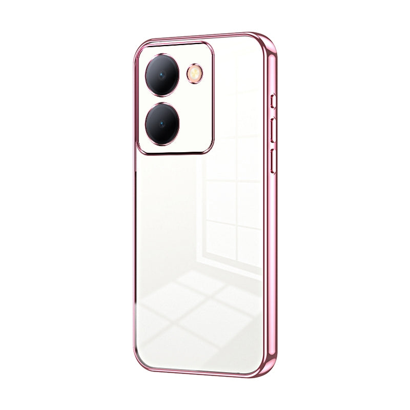 vivo Y36 Transparent Fine Hole Phone Case - Crystal Clear Vacuum Plating, Anti-Fingerprint, Shock-Absorbing TPU Frame