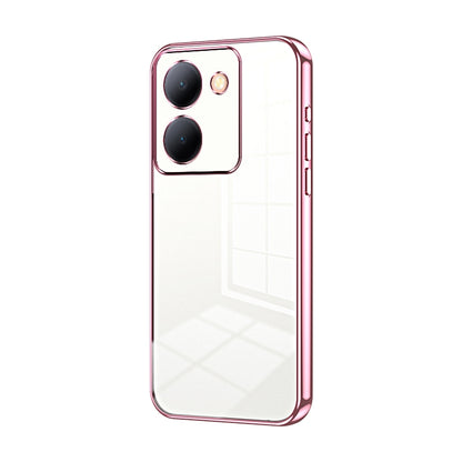 vivo Y36 Transparent Fine Hole Phone Case - Crystal Clear Vacuum Plating, Anti-Fingerprint, Shock-Absorbing TPU Frame