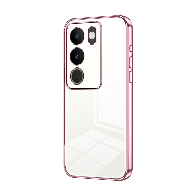 vivo S17t Transparent Fine Hole Phone Case - Crystal Clear Vacuum Plating, Anti-Fingerprint, Shock-Absorbing TPU Frame
