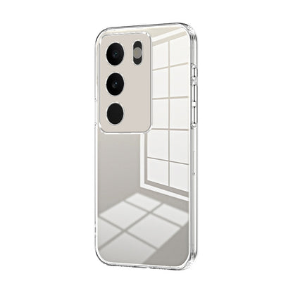 vivo S17t Transparent Fine Hole Phone Case - Crystal Clear Vacuum Plating, Anti-Fingerprint, Shock-Absorbing TPU Frame