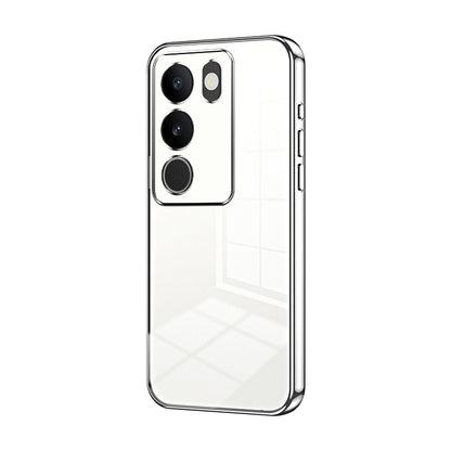 vivo S17t Transparent Fine Hole Phone Case - Crystal Clear Vacuum Plating, Anti-Fingerprint, Shock-Absorbing TPU Frame
