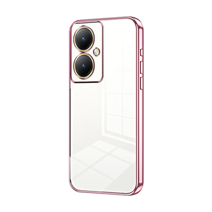 vivo Y35+ Transparent Fine Hole Phone Case - Crystal Clear Vacuum Plating, Anti-Fingerprint, Shock-Absorbing TPU Frame