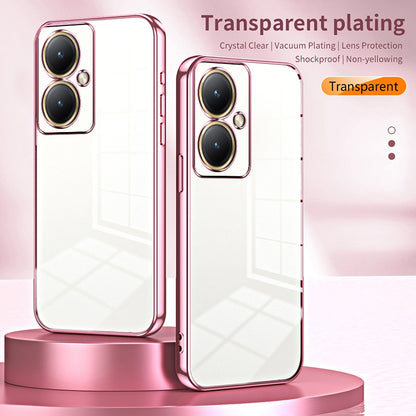 vivo Y35M+ Transparent Fine Hole Phone Case - Crystal Clear Vacuum Plating, Anti-Fingerprint, Shock-Absorbing TPU Frame