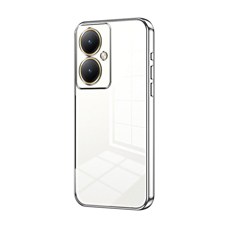 vivo Y35M+ Transparent Fine Hole Phone Case - Crystal Clear Vacuum Plating, Anti-Fingerprint, Shock-Absorbing TPU Frame