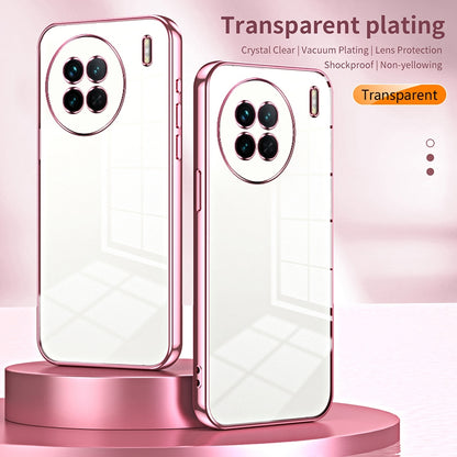 vivo X90 Transparent Fine Hole Phone Case - Crystal Clear Vacuum Plating, Anti-Fingerprint, Shock-Absorbing TPU Frame