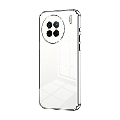 vivo X90 Transparent Fine Hole Phone Case - Crystal Clear Vacuum Plating, Anti-Fingerprint, Shock-Absorbing TPU Frame