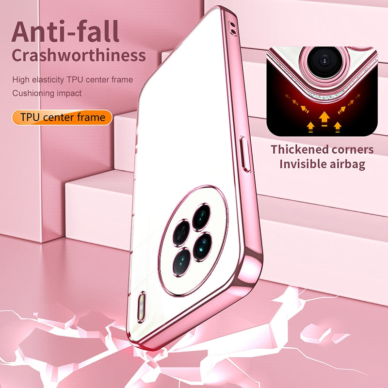 vivo X90 Transparent Fine Hole Phone Case - Crystal Clear Vacuum Plating, Anti-Fingerprint, Shock-Absorbing TPU Frame