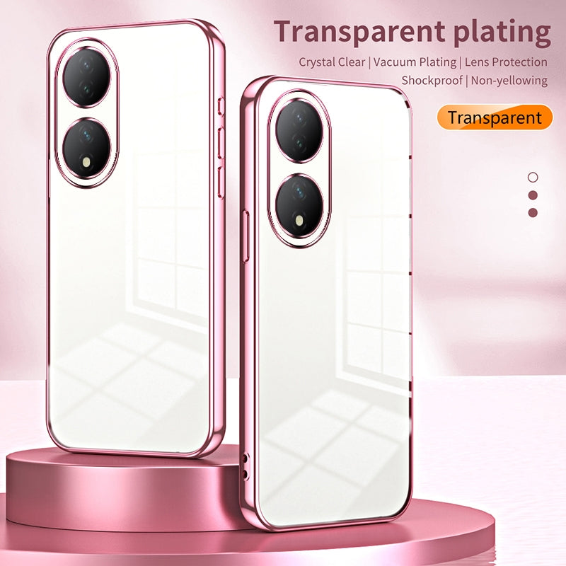 vivo Y100A Transparent Fine Hole Phone Case - Crystal Clear Vacuum Plating, Anti-Fingerprint, Shock-Absorbing TPU Frame