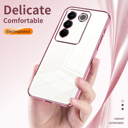 vivo S16 Transparent Fine Hole Phone Case - Crystal Clear Vacuum Plating, Anti-Fingerprint, Shock-Absorbing TPU Frame