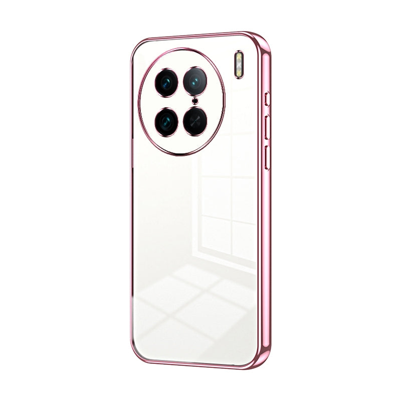 vivo X90 Pro Transparent Fine Hole Phone Case - Crystal Clear Vacuum Plating, Anti-Fingerprint, Shock-Absorbing TPU Frame