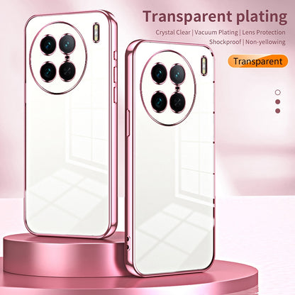 vivo X90 Pro Transparent Fine Hole Phone Case - Crystal Clear Vacuum Plating, Anti-Fingerprint, Shock-Absorbing TPU Frame