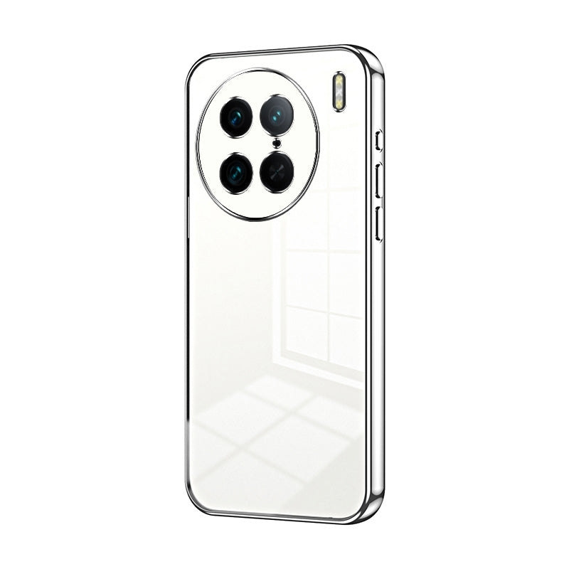 vivo X90 Pro Transparent Fine Hole Phone Case - Crystal Clear Vacuum Plating, Anti-Fingerprint, Shock-Absorbing TPU Frame
