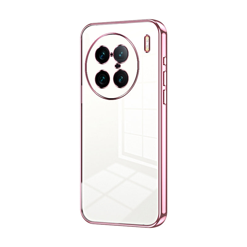 vivo X90 Pro+ Transparent Fine Hole Phone Case - Crystal Clear Vacuum Plating, Anti-Fingerprint, Shock-Absorbing TPU Frame