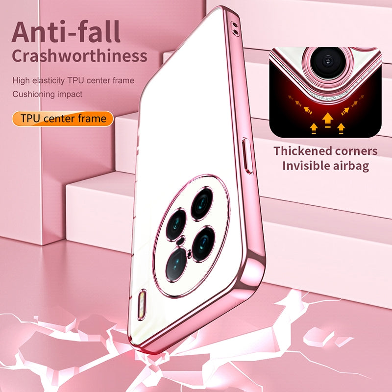 vivo X90 Pro+ Transparent Fine Hole Phone Case - Crystal Clear Vacuum Plating, Anti-Fingerprint, Shock-Absorbing TPU Frame