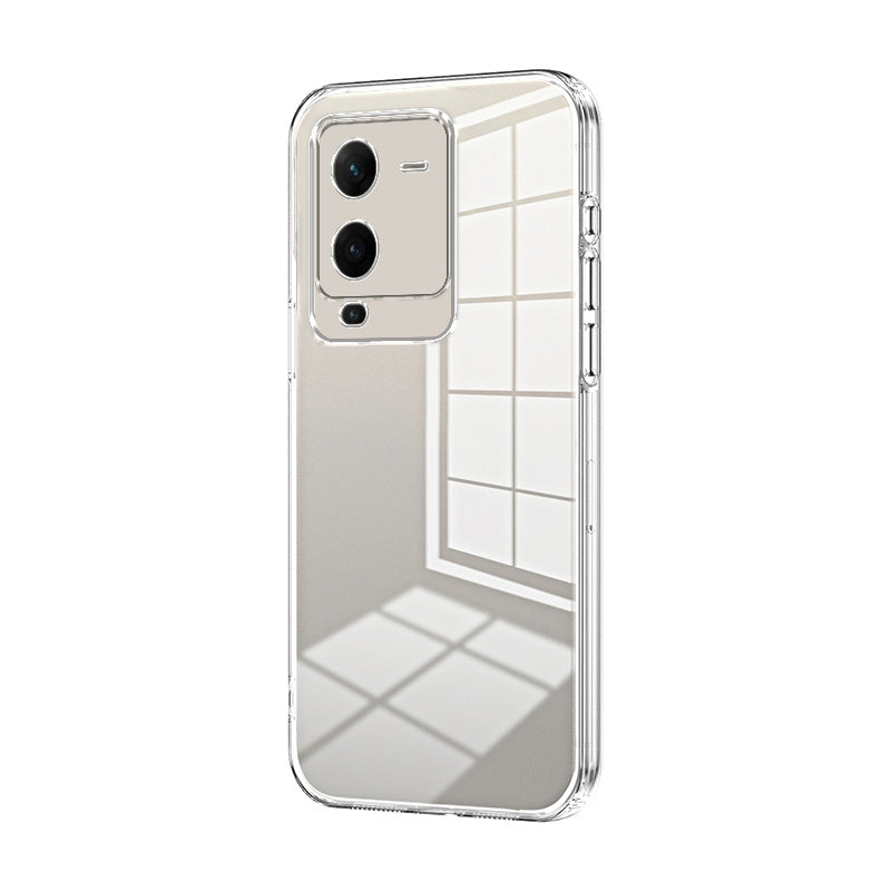 vivo V25 Pro Transparent Fine Hole Phone Case - Crystal Clear Vacuum Plating, Anti-Fingerprint, Shock-Absorbing TPU Frame