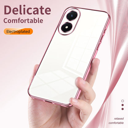 vivo Y02s Transparent Fine Hole Phone Case - Crystal Clear Vacuum Plating, Anti-Fingerprint, Shock-Absorbing TPU Frame