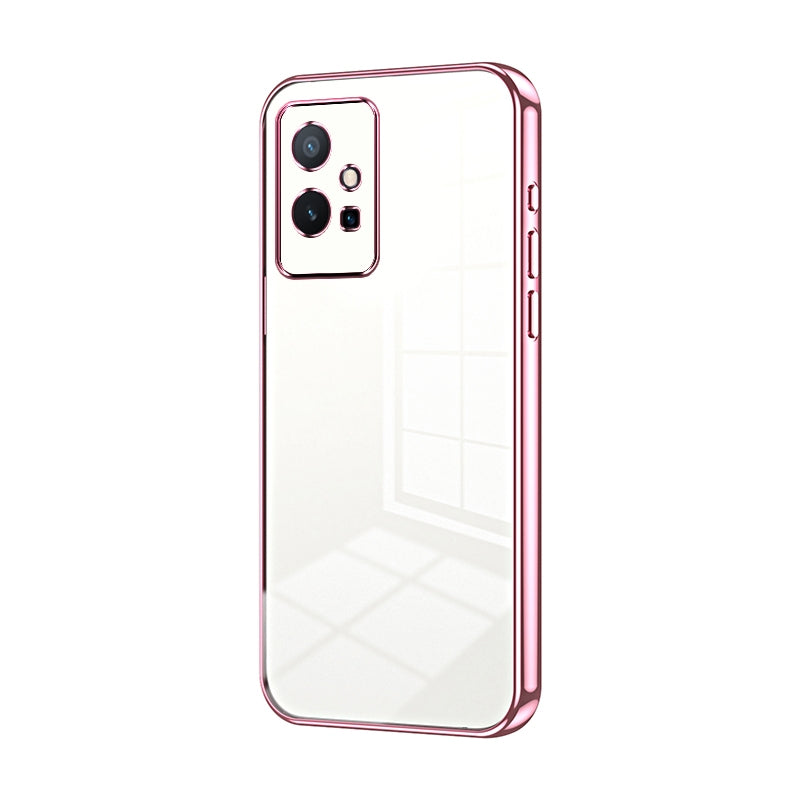 vivo Y55 5G Transparent Fine Hole Phone Case - Crystal Clear Vacuum Plating, Anti-Fingerprint, Shock-Absorbing TPU Frame