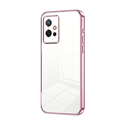 vivo Y55 5G Transparent Fine Hole Phone Case - Crystal Clear Vacuum Plating, Anti-Fingerprint, Shock-Absorbing TPU Frame