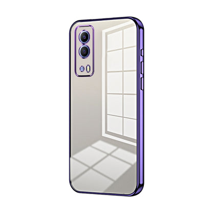 vivo T1x 5G Transparent Fine Hole Phone Case - Crystal Clear Vacuum Plating, Anti-Fingerprint, Shock-Absorbing TPU Frame