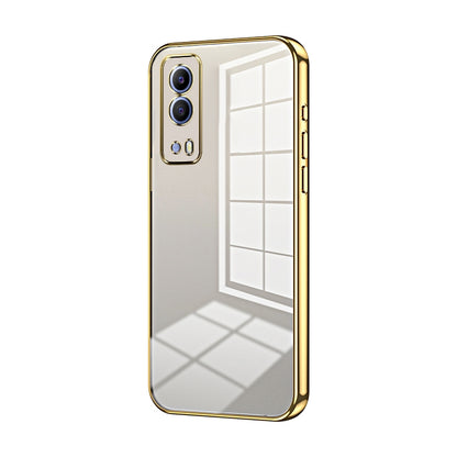 vivo Y53s 5G Transparent Fine Hole Phone Case - Crystal Clear Vacuum Plating, Anti-Fingerprint, Shock-Absorbing TPU Frame