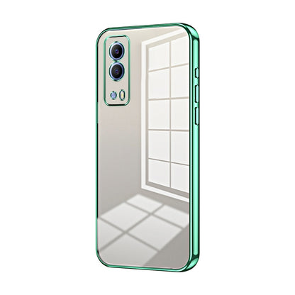 vivo T1x 5G Transparent Fine Hole Phone Case - Crystal Clear Vacuum Plating, Anti-Fingerprint, Shock-Absorbing TPU Frame