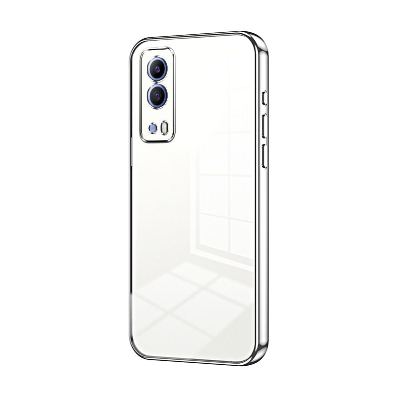 vivo Y53s 5G Transparent Fine Hole Phone Case - Crystal Clear Vacuum Plating, Anti-Fingerprint, Shock-Absorbing TPU Frame