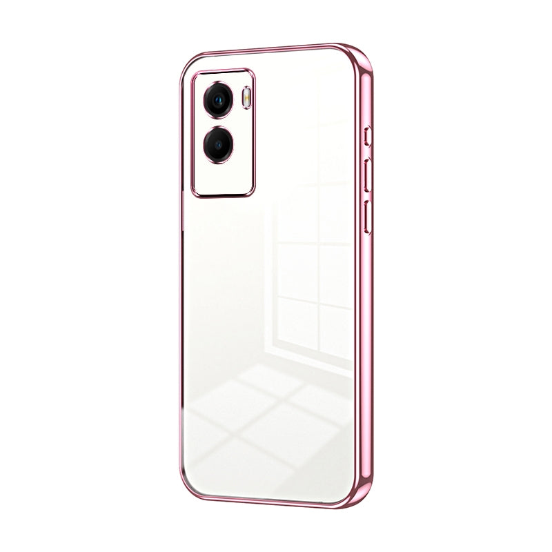 vivo Y55s 2021 Transparent Fine Hole Phone Case - Crystal Clear Vacuum Plating, Anti-Fingerprint, Shock-Absorbing TPU Frame