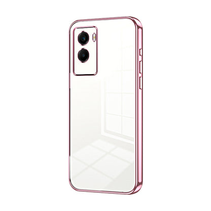 vivo Y55s 2021 Transparent Fine Hole Phone Case - Crystal Clear Vacuum Plating, Anti-Fingerprint, Shock-Absorbing TPU Frame