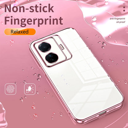 vivo T1 Pro Transparent Fine Hole Phone Case - Crystal Clear Vacuum Plating, Anti-Fingerprint, Shock-Absorbing TPU Frame