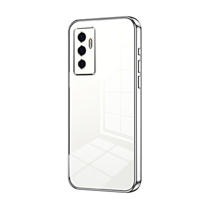 vivo V23e 4G Transparent Fine Hole Phone Case - Crystal Clear Vacuum Plating, Anti-Fingerprint, Shock-Absorbing TPU Frame